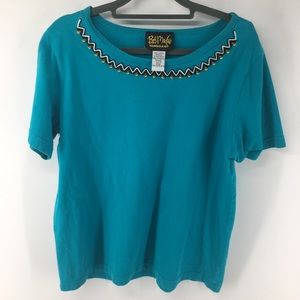 Bob Mackie Wearable Art Turquoise Shirt
